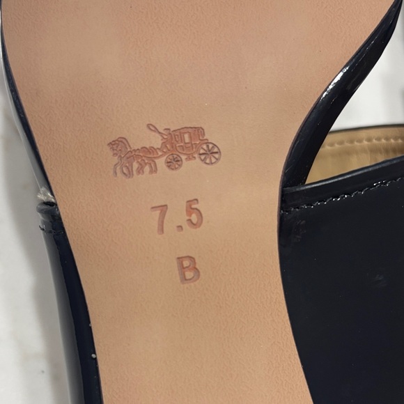 Coach Glossy Dark Blue/navy Heels with Gold Accent - Picture 16 of 16